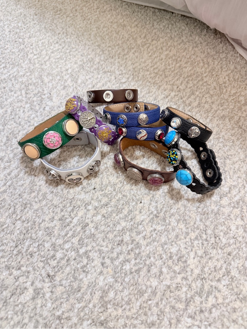 Boho Chic Snap Button Leather Bracelets - Assorted Colors